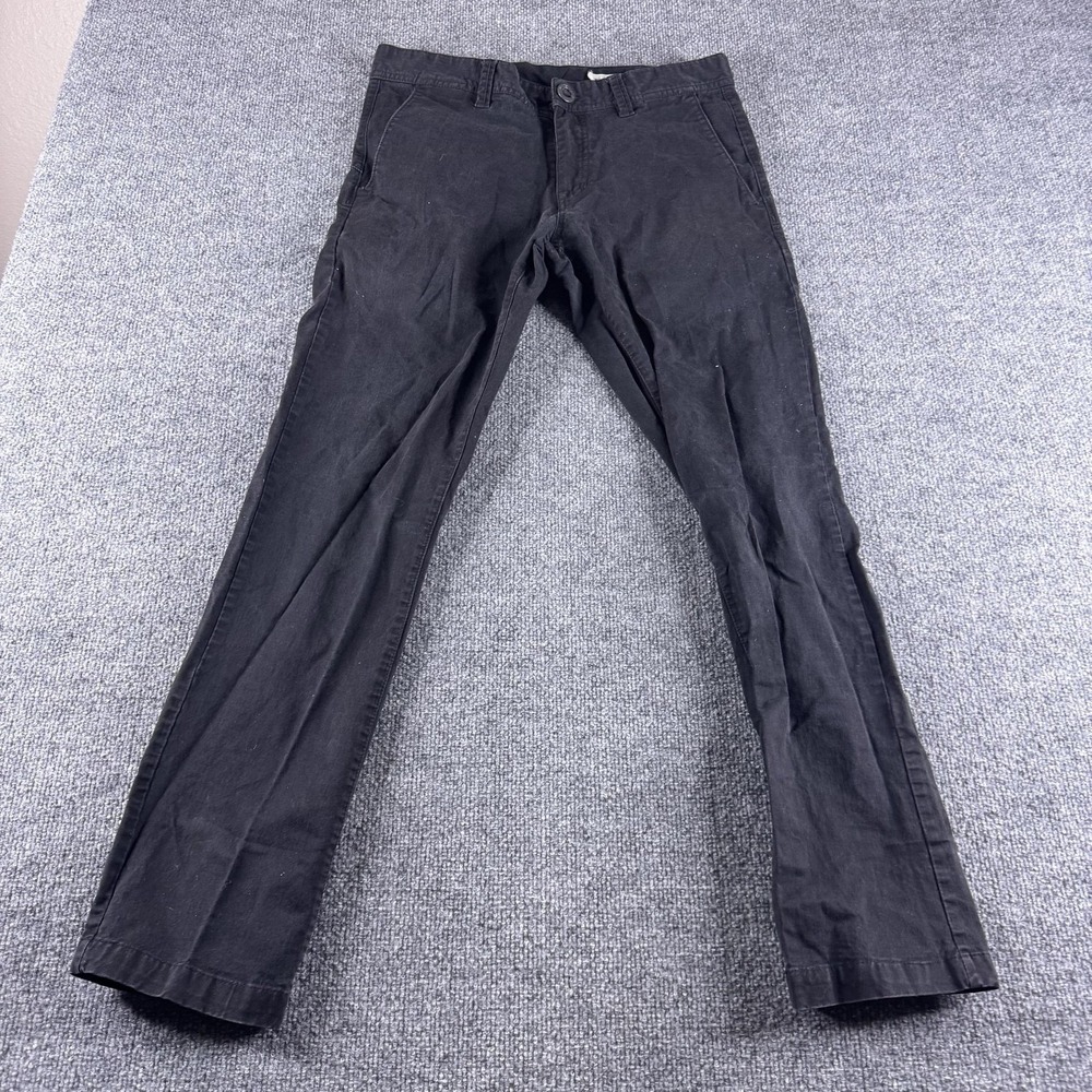 Volcom Pants Mens 30x29 Black‎ Stretch Cotton Chino Straight Canvas Pockets